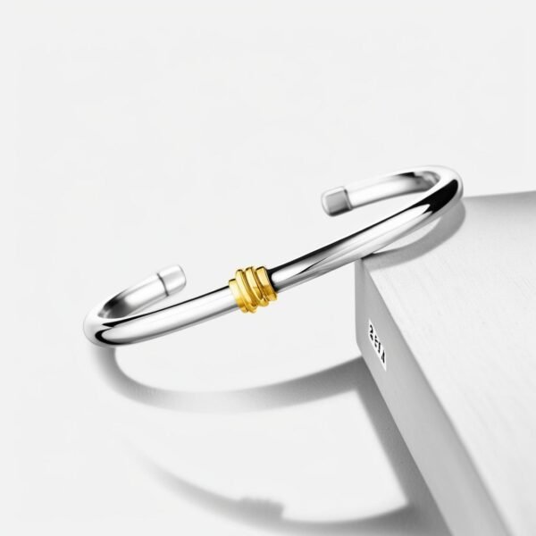 Bracelete Prata 925 com detalhe em Ouro 18K - Image 2